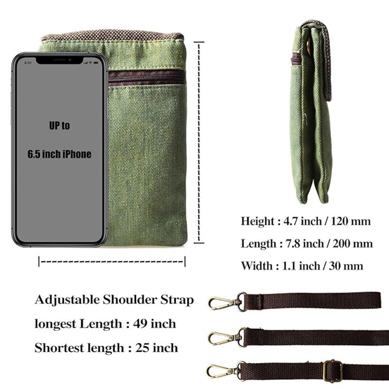 WITERY Small Canvas Crossbody Bags for Women Cute Cloth Purse Cellphone Crossbody Purse with Adjustable Shoulder Strap Mini Travel Shoulder Bag Phone Pouch Wristlet Wallet for Teen Girls - Image 3